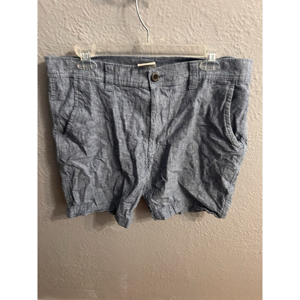 St. Johns Bay Mens Blue Shorts Size 34 Linen Blend